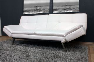 Design Couch Sofa Schlafsofa Schlafcouch SIMPLY Kunstleder Weiß