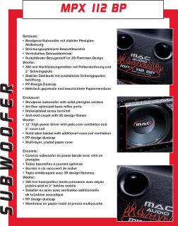 Mac Audio MPX 112 BP 30cm Bandpass Subwoofer Bassbox 800W Watt 3D