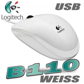 LOGITECH B110 WEISS  USB Maus für WIN / MAC / APPLE, 800 dpi optisch