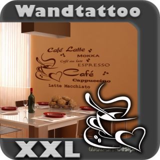 S116 XXL Wandaufkleber Wandtattoo Cafe Kaffee Coffee Spruch Wand