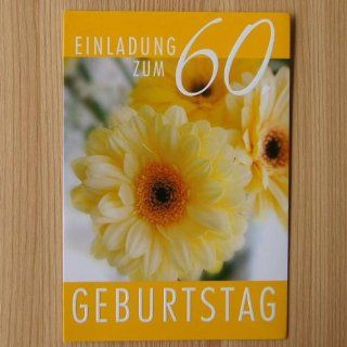 10 Einladungskarten Klappkarten 60. Geburtstag mit Innentext 