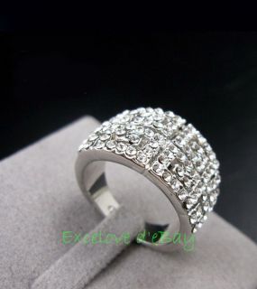 PR35 versilbert ring, mit swarovski kristall