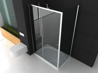 Echtglas Dusche mit einer Schiebetür Duschkabine Glas Duschabtrennung