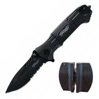 ShoXx.® Set WALTHER Messer   Black Tac Knife (5.0715) + RWS QUICK