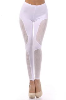 New  Mesh Side Fashion Leggings Black and White Sexy Sassy Look