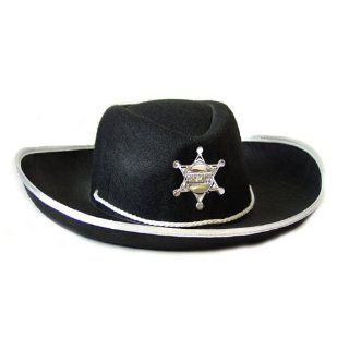 Cowboyhut Kinder Cowboy Sheriff Hut zum Kostüm schwarz