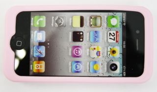 iPhone 4 4G Silikon Gummi Rosa Pink Handy Tasche Silicon Case Cover