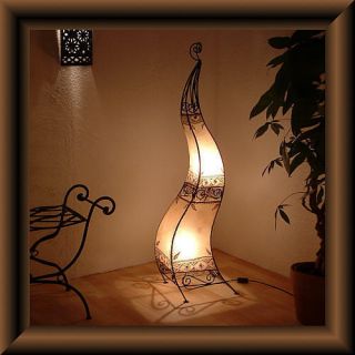 HENNALAMPE 130cm Lederlampe Stehlampe Orientlampe Munat