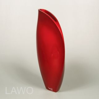 LAWO Lack Design Vase 121 Rot Modern Deko Blumenvase Designer Deco