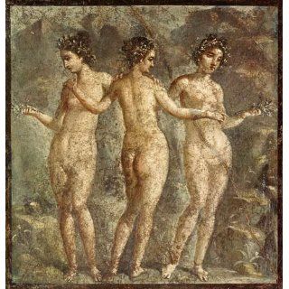 Kunstdruck (70 x 73, Pompeji, Wandmalerei) von Die drei Grazien