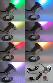 LED Unterwasser Strahler Farbwechsler Edelstahl Set RGB
