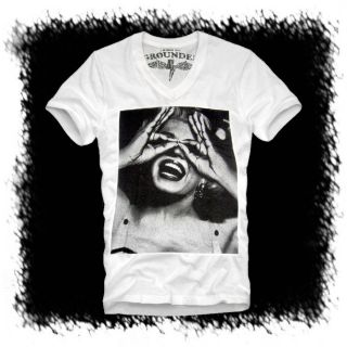 E1SYNDICATE V NECK T SHIRT MARILYN MONROE (XL SEXY PIN UP 50s ICON