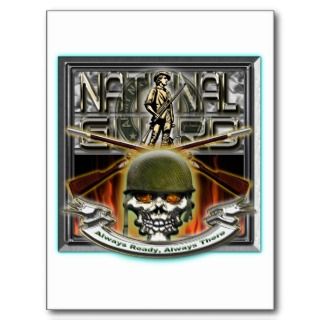 Army National Guard Skull and Rifles Post Cards