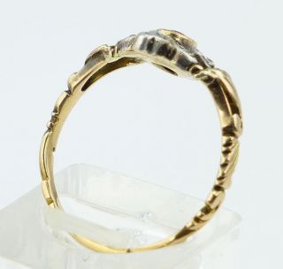 Antikschmuck 585er Gold & Silber Ring Diamantrauten & Rubin Rotgold
