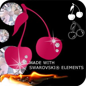 A141 Kirschen l Handy  Notebook  Autoaufkleber Swarovski Elements