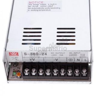 24V 15A DC Power Supply CNC Umschaltbar Schaltnetzteil Trafo Netzteil