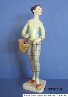 Älteste Volkstedt Porzellan Figur Frau Figurine Vintage Retro
