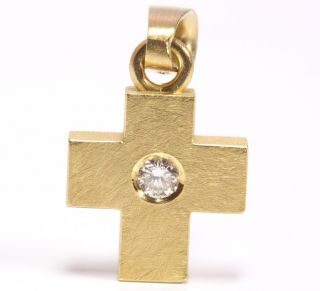 14kt Damen Gold Anhänger Goldanhänger Kreuz Brilliant Brillant