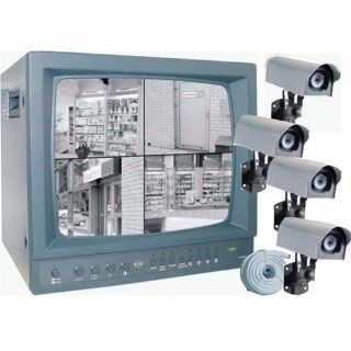 Profi Kamera Überwachungssystem mit Monitor und 4 