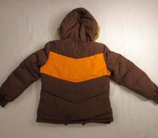 Adidas Original Sport Winter Jacke 595729 Fell Kapuze braun/orange S L