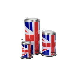 Ethos Cool Britannia Union Jack Treteimer, 3 Stück, 3 l / 5 l / 30 l