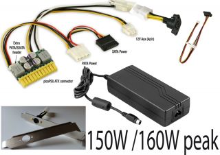 picoPSU 160 XT + 150W Adapter + Kabel + Slotblech / pci bracket, mini