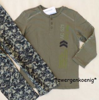 Neu Schiesser Schlafanzug Gr. 128 140 152 164 176 army %sale%