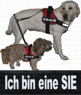 ICH BIN EINE SIE 1x Logo klein weiß für Julius K9® Hundegeschirr