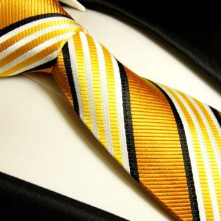 Goldene Krawatte XL 165cm extra lang Seidenkrawatte 264