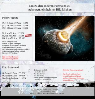 Poster, Weltall 04, Komet Asteroid Weltuntergang 2012 Erde Planet A2