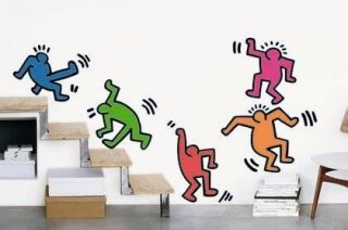 Wandtattoo Keith Haring Figuren bunt Wandsticker