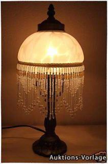 Nachttischlampe Tischleuchte Tischlampe Lampe Leuchte Perlen antik