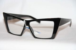 Cat Eye Pop Nerd Brille Design Geek Glasses Sonnenbrille schwarz o