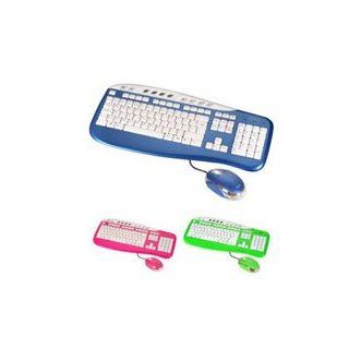 Saitek Multimedia Keyboard and Mouse Combo Pink Computer