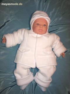 WINTER Taufe 3Tlg Kombination*Wintermantel Mütze Hose Baby Taufanzug