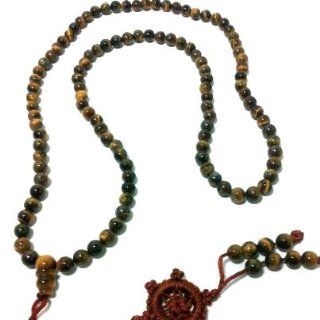 Mantra Mala aus echten Tigerauge Perlen, 108 Perlen á 6 mm mit