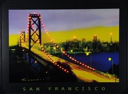 LED Wandbild mit Blinkeffekt Modeltyp San Francisco Brücke inkl