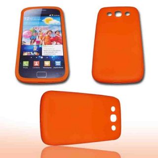Handy Tasche Silikon Case Etui f. Samsung Galaxy S3 GT i9300 / Orange