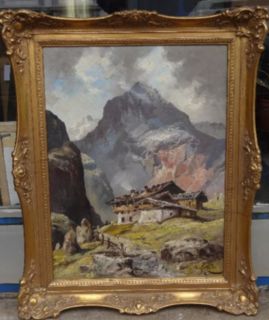1913) Stubaier Tal mit Habichtspitze, Öl/Leinen, 198/12045
