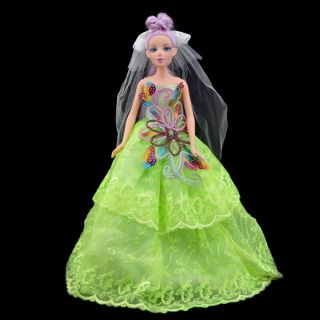 Neu Prinzessin Hochzeitskleidung für Barbie Puppe Grün