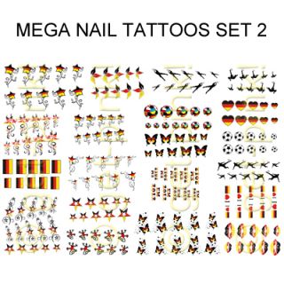 MEGA SET 2   207 Nail Tattoos Deutschland   germany   EM 2012   sparen