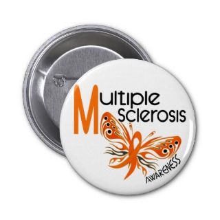 MS Multiple Sclerosis BUTTERFLY 3.1 Button