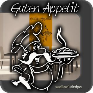 S218 XXL Wandtattoo Guten Appetit Wandaufkleber Küche Essen Koch