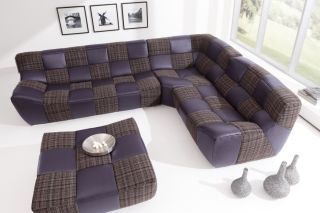 Polstergarnitur Sofa Couch Apia Brombeer (Lila) / Aubergine Braun