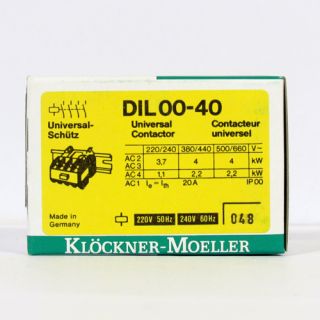 Klöckner Moeller Universalschütz DIL00 40 048 220V 50Hz 240V 60Hz