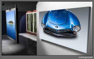 Leinwand Bild BMW Oldtimer Blau Auto Bilder Klassiker Abstrakt Sport