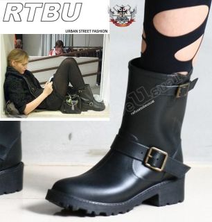 Punk Biker Veronica Shortie Style Rain WaterProof Boots