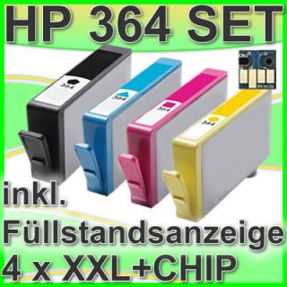 4x HP364 XL MIT CHIP TINTE PATRONEN PHOTOSMART B010A B109A B110A B110C