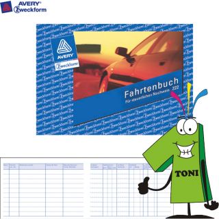 Zweckform Fahrtenbuch 222 A6 mit 40 Blatt PKW Bedarf Fahrten Buch