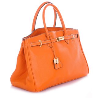 ROUVEN Orange Calfskin ICONE 40 Bag Handtasche UVP*699